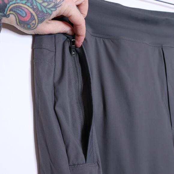 LULULEMON Lightweight Workout Pant Gray Tapered Elastic Waist Active Men's XL - Picture 6 of 12